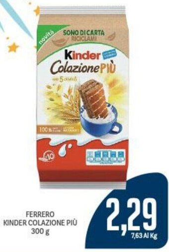 Supermercati Piccolo FERRERO KINDER COLAZIONE PIÙ 300 g offerta