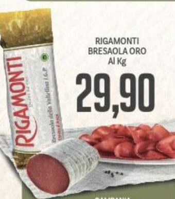 Supermercati Piccolo RIGAMONTI BRESAOLA ORO offerta