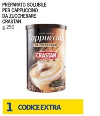 Eurospesa PREPARATO SOLUBILE PER CAPPUCCINO DA ZUCCHERARE CRASTAN g 250 offerta
