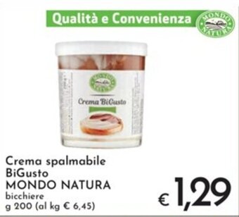 Crema spalmabile BiGusto MONDO NATURA bicchiere g 200