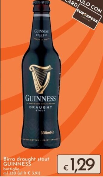 Eurospesa Birra draught stout GUINNESS bottiglia ml 330 offerta
