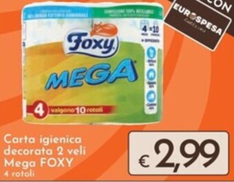 Eurospesa Carta igienica decorata 2 veli Mega FOXY 4 rotoli offerta