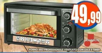 JOHNSON FORNO 35LT PROFESSIONALE VENTILATO CON LUCE E TIMER