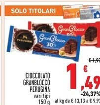 Conad Perugina cioccolato granblocco offerta