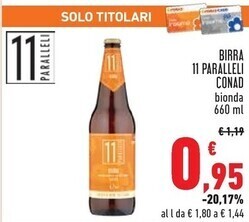 Conad City Conad birra 11 paralleli offerta
