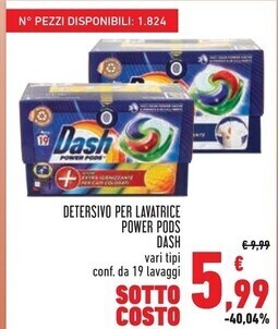 Conad City Dash detersivo per lavatrice power pods offerta