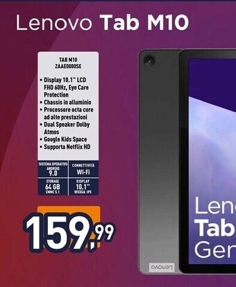 Unieuro Lenovo tab m10 zaae0000se offerta