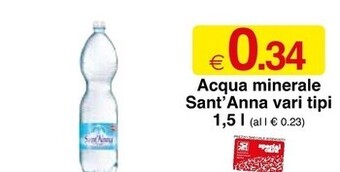 Sì con te Sant'anna acqua minerale offerta