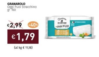 Prezzemolo e Vitale GRANAROLO Oggi Puoi Stracchino gr 160 offerta