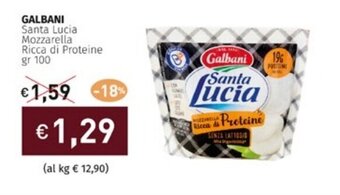 Prezzemolo e Vitale GALBANI Santa Lucia Mozzarella Ricca di Proteine gr 100 offerta