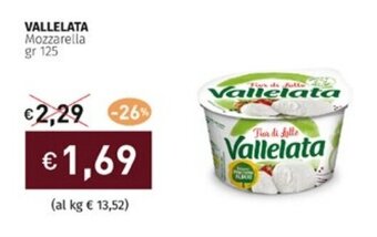 Prezzemolo e Vitale VALLELATA Mozzarella gr 125 offerta