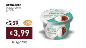 Prezzemolo e Vitale GRANAROLO Mascarpone gr 500 offerta
