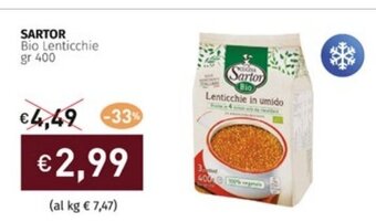 Prezzemolo e Vitale SARTOR Bio Lenticchie gr 400 offerta