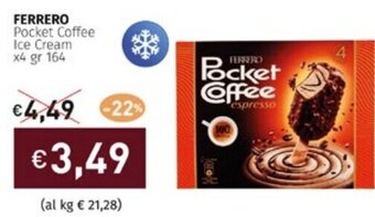 Prezzemolo e Vitale FERRERO Pocket Coffee Ice Cream x4 gr 164 offerta