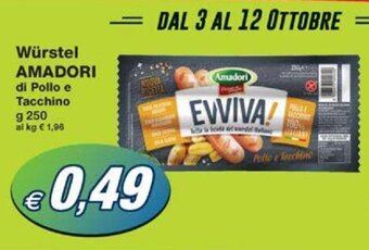 Prix Quality Würstel AMADORI di Pollo e Tacchino g 250 offerta