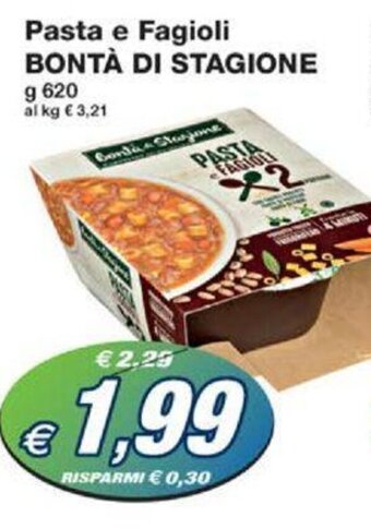 Prix Quality Pasta e Fagioli BONTÀ DI STAGIONE g 620 offerta