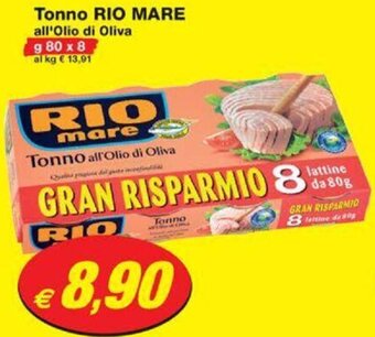 Prix Quality Tonno RIO MARE all'Olio di Oliva g 80 x 8 offerta