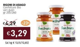 Prezzemolo e Vitale RIGONI DI ASIAGO Confetture Bio vari gusti gr 250/260 offerta