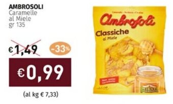 Prezzemolo e Vitale AMBROSOLI Caramelle al Miele gr 135 offerta