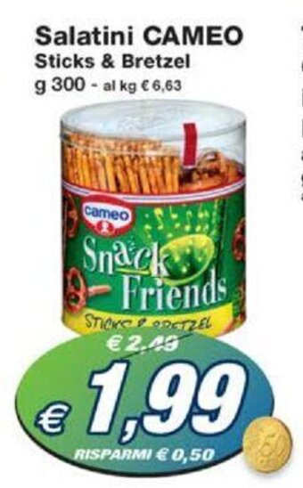 Prix Quality Salatini CAMEO Sticks & Bretzel g 300 offerta