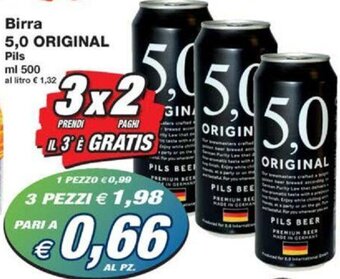 Prix Quality Birra 5,0 ORIGINAL Pils ml 500 offerta