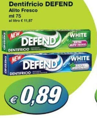 Prix Quality Dentifricio DEFEND Alito Fresco ml 75 offerta