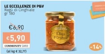 LE ECCELLENZE DI P&V Ragù di Cinghiale gr 180