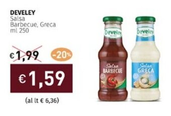 Prezzemolo e Vitale DEVELEY Salsa Barbecue, Greca ml 250 offerta