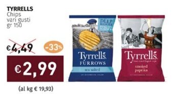 Prezzemolo e Vitale TYRRELLS Chips vari gusti gr 150 offerta