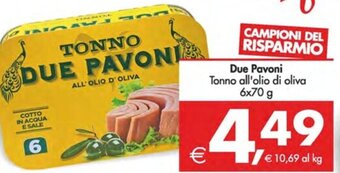 Due Pavoni Tonno all'olio di oliva 6x70 g