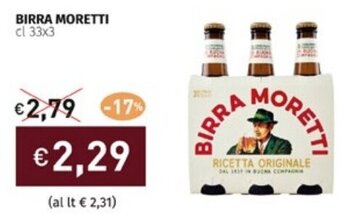Prezzemolo e Vitale BIRRA MORETTI cl 33x3 offerta