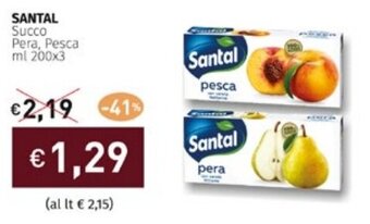 Prezzemolo e Vitale SANTAL Succo Pera, Pesca ml 200x3 offerta