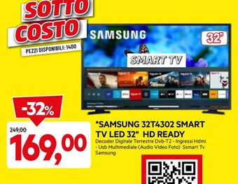 DPiù SAMSUNG 32T4302 SMART TV LED 32" HD READY offerta