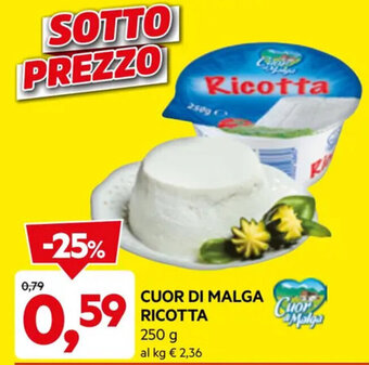 DPiù CUOR DI MALGA RICOTTA 250 g offerta