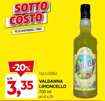 DPiù VALDANNA LIMONCELLO 700 ml offerta