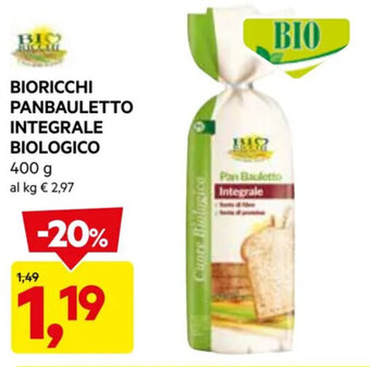 BIORICCHI PANBAULETTO INTEGRALE BIOLOGICO 400 g