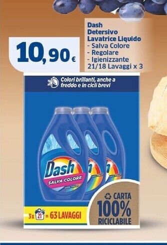 Sigma Dash detersivo lavatrice liquido offerta