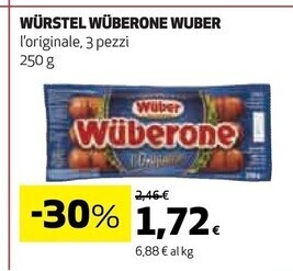 Coop Wuber wurstel wuberone offerta