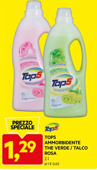 DPiù TOP5 AMMORBIDENTE THE VERDE/ TALCO ROSA 2 l offerta