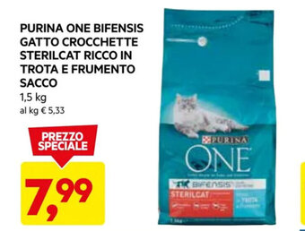 DPiù PURINA ONE BIFENSIS GATTO CROCCHETTE STERILCAT RICCO IN TROTA E FRUMENTO SACCO 1,5 kg offerta