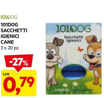 DPiù 101DOG SACCHETTI IGIENICI CANE 3 x 20 pz offerta