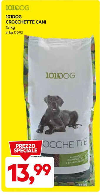 DPiù 101DOG CROCCHETTE CANI 15 kg offerta