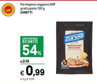 Iper La Grande Parmigiano reggiano DOP grattugiato 100 g ZANETTI offerta