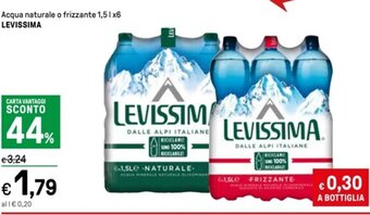 Iper La Grande Acqua naturale o frizzante 1,51 x6 LEVISSIMA offerta