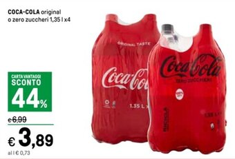 Iper La Grande COCA-COLA original o zero zuccheri 1,35lx4 offerta
