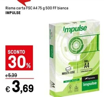 Risma carta FSC A4 75 g 500 FF bianca IMPULSE