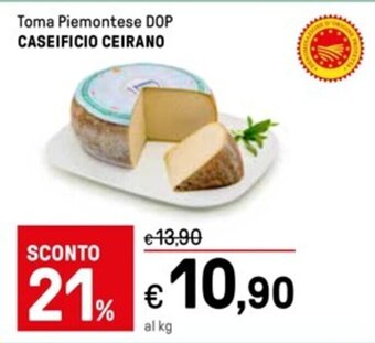 Iper La Grande Toma Piemontese DOP CASEIFICIO CEIRANO offerta