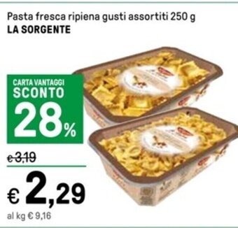 Iper La Grande Pasta fresca ripiena gusti assortiti 250 g LA SORGENTE offerta