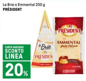 Iper La Grande Le Brie o Emmental 200 g PRÉSIDENT offerta