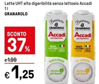 Latte UHT alta digeribilità senza lattosio Accadi 1 l GRANAROLO